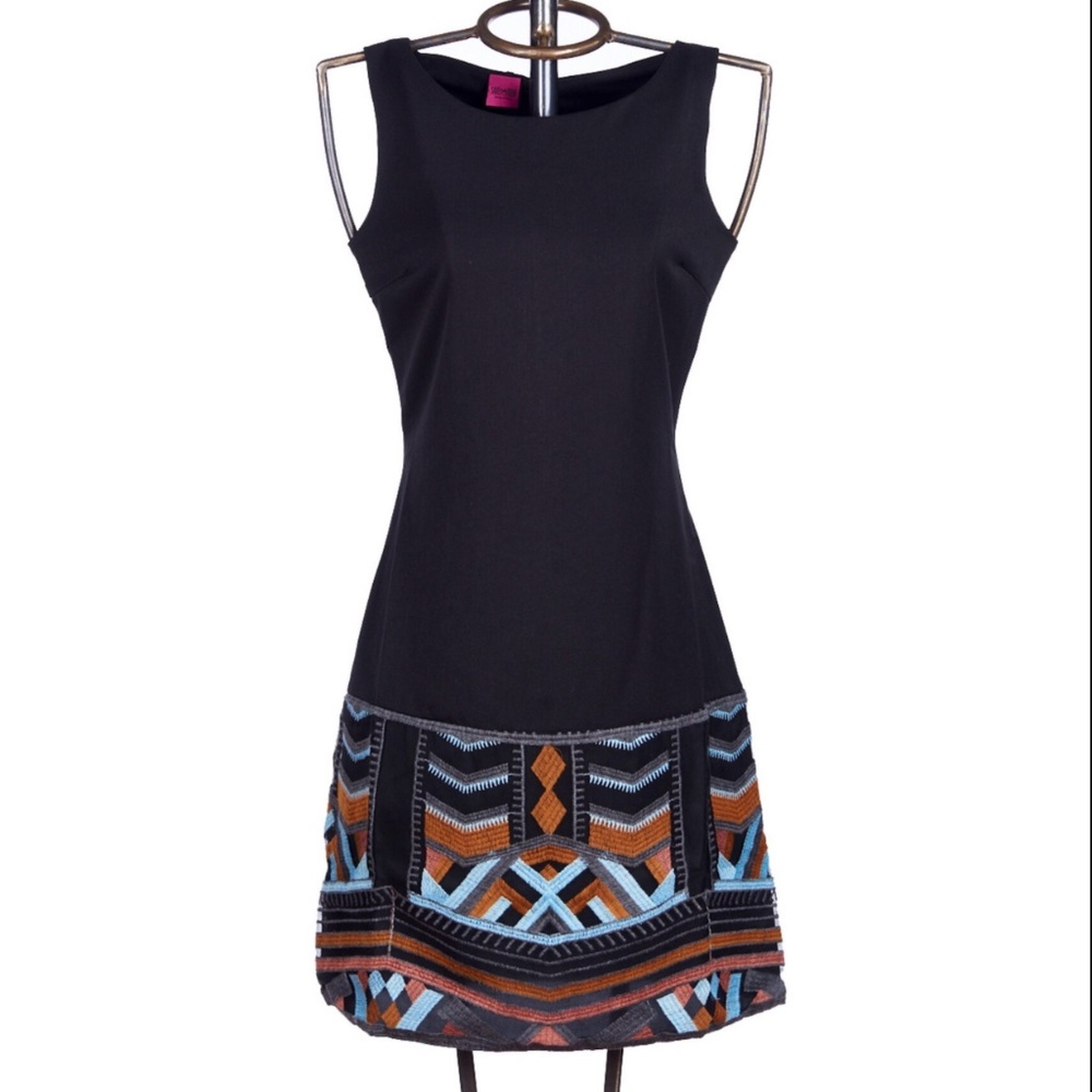 Save the Queen Short Sheath Dress in Black Jersey with "Milano Stitch"